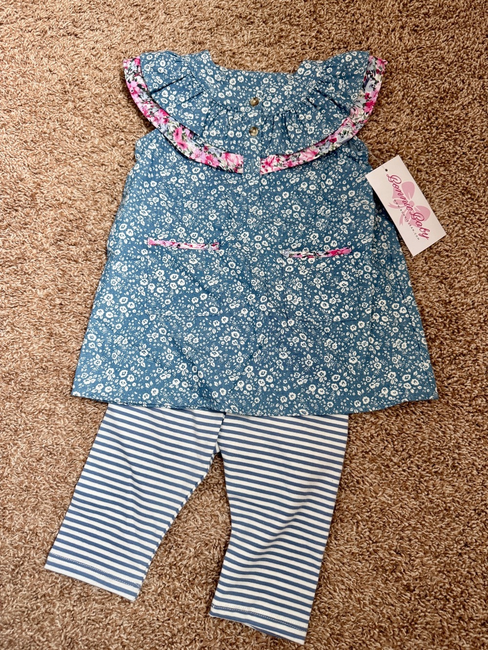 Bonnie Baby ruffle tunic and capri set
